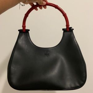 Gucci Handbag with Red Bamboo handles